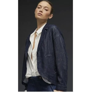 Anthropologie Damen Pilcro Oversized Runde Denim Jacke Blazer Ret $ 160 Größe: S - Bild 1 von 6