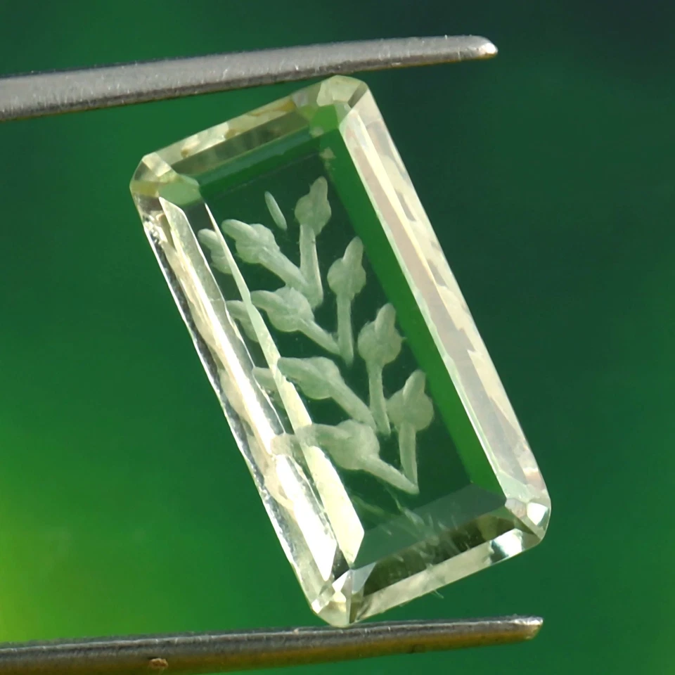 Natural Green Amethyst Hand Made Antique Carving  for Jewlery making Ca77 - Image 1 of 1
