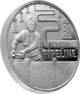 Tubería Trump Key Stone redonda de plata .999 BU MAGA Trump de 1 oz L/E 0215/4500 - Imagen 1 de 2