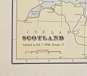 1911 Antique World Map of Scotland with insert of Shetland Islands 15" X 22 - Picture 1 of 3