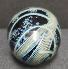 Rare And Striking Rick Satava 89 Harvest Moon And Wisteria Glass Paperweight