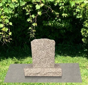 Monumento de granito rosa plomada (14x18x4) lápida pulida con base MN-252 - Imagen 1 de 3