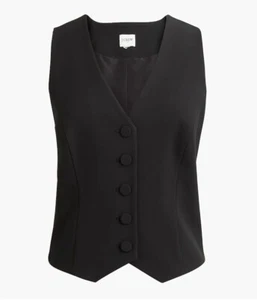 J.Crew Button Front Vest in Black, Size 10 - Picture 1 of 5