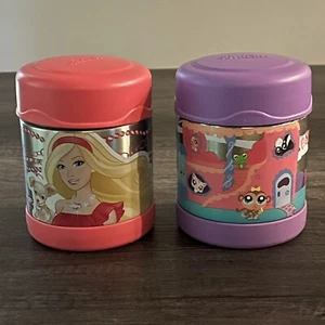 Barbie & Littlest Pet Shop Thermos Funtainers Insulated Lunch Container Set of 2 - Picture 1 of 7