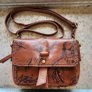 Geborene braune Crossbody Gürteltasche kleine Handtasche Festival Reise veganes Leder Blumen - Bild 1 von 21