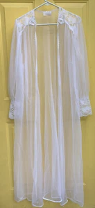 Cache Vintage OS Lingerie White Sheer Lace Light Maxi Romantic Honeymoon - Picture 1 of 9