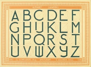 Hoja de prensa holandesa 1907 (ABCDEF GHUKLM NPQRST UVWXYZ), lista para enmarcar - Imagen 1 de 2