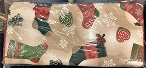 Christmas Stockings Dish Drying Mat 16” X 19” Holiday Set of 2 New - Picture 1 of 6