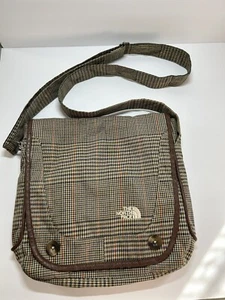 The North Face Crossbody Messenger Bag Beige Plaid READ - Picture 1 of 7