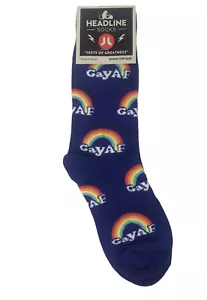 Calcetines Headline unisex Crew Gay AF Talla Hombre 6-8 Mujeres 5-9 y Arco Iris - Imagen 1 de 6