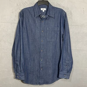 Croft & Barrow Denim Shirt Men's Small Long Sleeve Button Up Blue Cotton - Picture 1 of 14