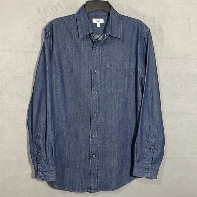 Croft & Barrow Denim Shirt Men's Small Long Sleeve Button Up Blue Cotton - Image 1 of 4