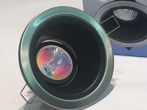 NIEDERVOLT MR16 GEBÜRSTETES ALUMINIUM EINBAULEUCHTE BÜNDIG KIPPBAR dp11 - Bild 1 von 5