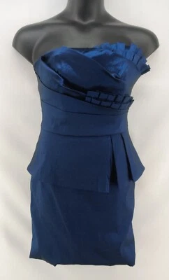 Vintage Diana Blue Metallic Strapless Party / Prom Dress Size XL (Runs Small) - Image 1 of 4