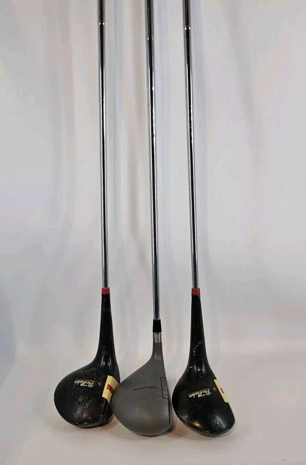 Set of 3 Golden RAM & Pro Maker Golf Clubs RH #1 #1 #3 Drivers Titanium Vintage - Image 1 of 4