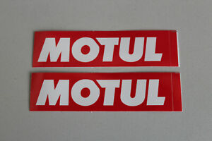 Sticker Motul 8cm x 2,2cm Emblem Logo Aufkleber Sticks Aufkleberset 2 Stück Rot