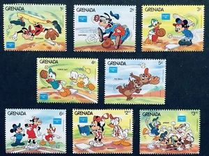GRENADA AMERIPEX 86 BASEBALL DISNEY STAMPS SET 8v 1986 MNH GOOFY CHIP N DALE 1 - Picture 1 of 1