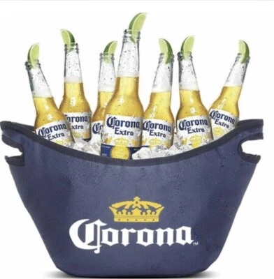 Enfriador de cubo de hielo plegable de alta resistencia Corona con 2 pasadores de bandera gratis - azul Foto 1 de 4