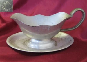 WW2 ORIGINAL GERMAN FRONTLINE OFFICER DINING ALUMINUM SAUCE BOAT - Picture 1 of 9