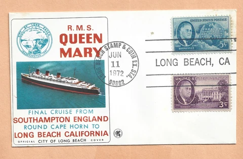 R.M.S QUEEN MARY FINAL CRUISE SOUTHAMPTON JUN 11,1972  NAVAL COVER Cover