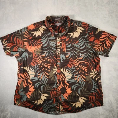 Camisa Eddie Bauer Para Hombres 3XL Marrón Hojas Florales Palma Hawaiana Vacationcore Foto 1 de 4