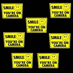 SMILE YOU'RE ON STORE SECURITY VIDEO CAMERAS OUTDOOR WARNING STICKER - Picture 1 of 2