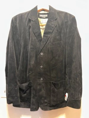 Chaqueta de cuero de gamuza MARK SHALE para hombre talla grande   Foto 1 de 4