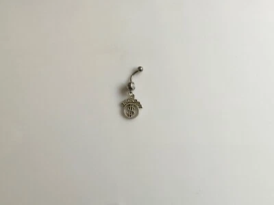 Jackpot Dollar Sign Cash Money Win Charm Belly Button Navel Ring Body Jewelry - Image 1 of 3