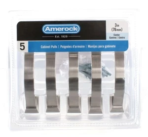 Amerock Candler 3 In. Satin Nickel Center-to-Center Pull (5-Pk) 5PK29349G10 - Picture 1 of 3