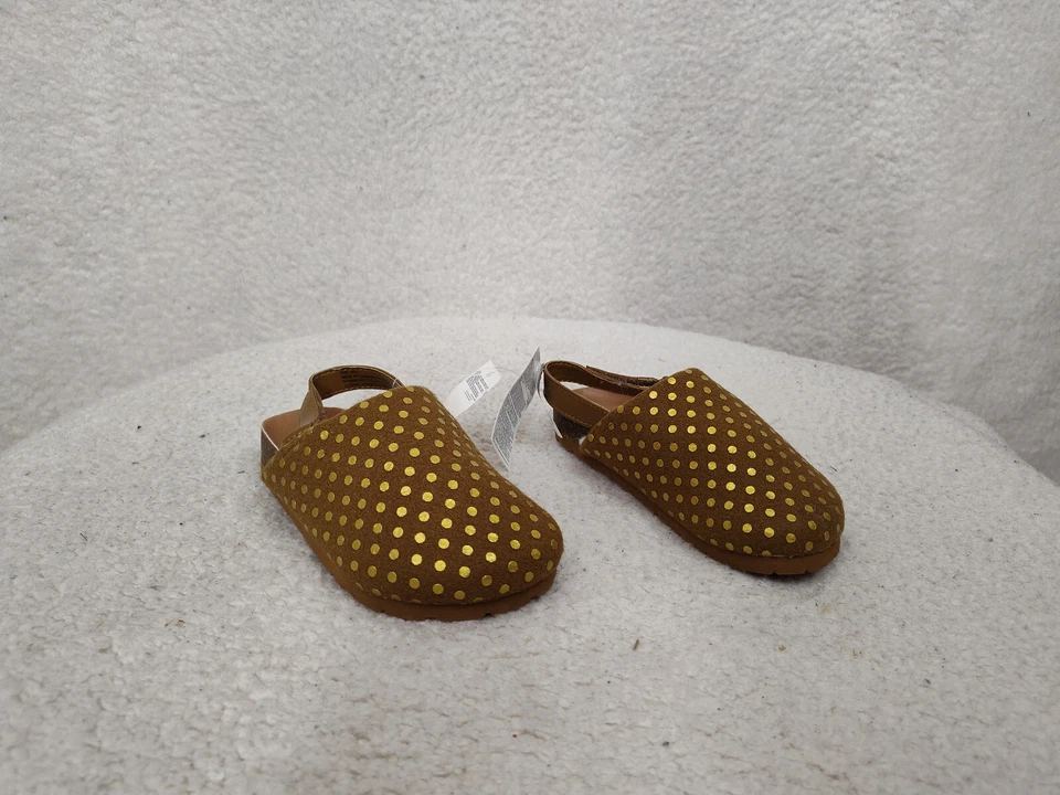 Gap Baby Sandals 9-10 Brown Textile Slingback Closed Toe Comfort Cozy Clog Shoes - Image 1 of 4