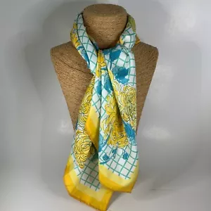 Sciarpa quadrata firmata Vera Neumann gialla anni '60 metà secolo designer vintage - Foto 1 di 5