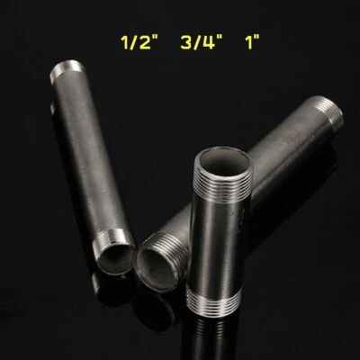 1/2''-1'' BSP Stainless Steel Pipe Threaded Pipe Fittings 30-1000mm Male x Male - Image 1 of 4
