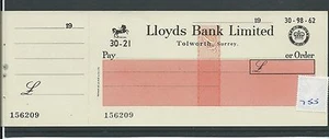 wbc. - CHEQUE - CH755 - SIN USAR - 1960 - LLOYDS, TOLWORTH + c/f - Imagen 1 de 1