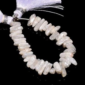 Cuentas lisas de lujo de piedras preciosas blancas naturales de silimanita 8X4 9X5 mm hilo 4" E-1450 - Imagen 1 de 1