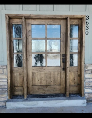 Mission Craftsman 6 Lite Knotty Alder Entry Door Unit - Image 1 of 4