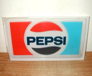 VINTAGE ACRYL PLEXIGLAS PEPSI COLA SCHILD 15" X 26" AUTOMATENABDECKUNG - Bild 1 von 10