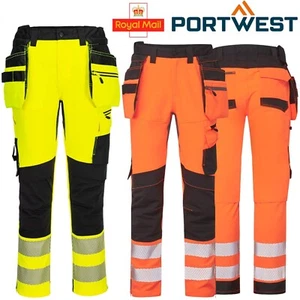 PORTWEST DX4 Hi Vis abnehmbares Holster Arbeitshose Kniepolstertaschen Sicherheitshose - Bild 1 von 11