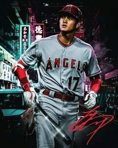 Shohei Ohtani 8x10 signed Foto handsigniert Engel ( REPRINT ) - Bild 1 von 1