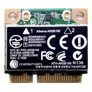 HP SPS 592775-001 Atheros AR5B195 scheda WiFi wireless Bluetooth mini PCI-E - Foto 1 di 1