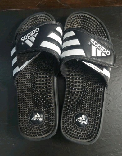 Adidas sandalo donna Adissage slide nero bianco taglia 9 regolabile