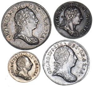 1766 Maundy Set - George III British Silver Coins - Very Nice - Picture 1 of 2