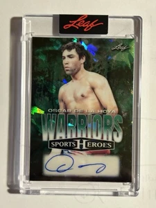 2024 Leaf Sports Heroes Warriors Oscar De La Hoya Auto Green Ice 3/9 - Picture 1 of 2