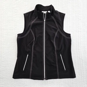 Zenergy Golf by Chico's Athletic Vest Women's Size 1 Sleeveless Black Full Zip - Picture 1 of 9