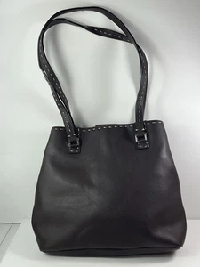 Vintage Liz Claiborne Accessoires Tasche braun genäht Schultertasche 10” x 12” Beuteltasche - Bild 1 von 16