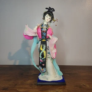 Vintage Peking Seidenfigur Handarbeit chinesische Stoffpuppe 10" Volkskunst Brief - Bild 1 von 12