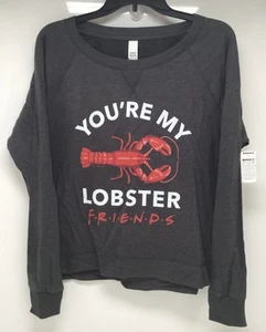 District Women's Friends You're My Lobster French Terry Long Sleeve Tee Sz. L - Picture 1 of 2