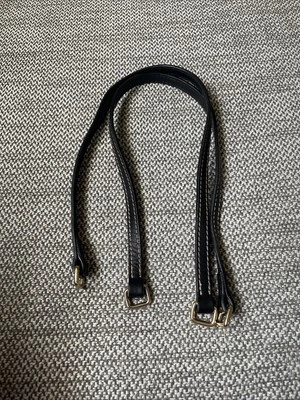 Dooney&Bourke Black Leather Gold Tone Replacement Handles For  Bag 21.75” - Imagem 1 de 4