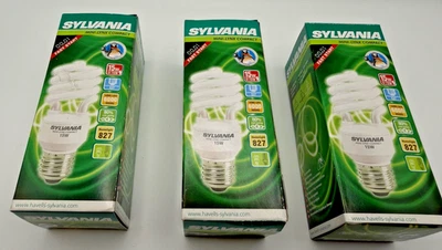 3 x Sylvania Mini-Lynx 15W E27 Compact Bulbs – 0031013 - Image 1 of 3