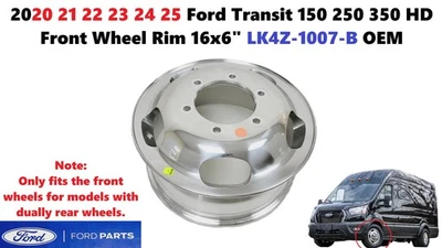 Llanta delantera Ford Transit 150 250 350 HD 2020 21 22 23 24 25 16x6" LK4Z1007B Foto 1 de 4