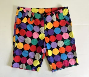 Women’s Loud mouth Golf Shorts Size 2 Bright Rainbow Color Disco Balls - Picture 1 of 3